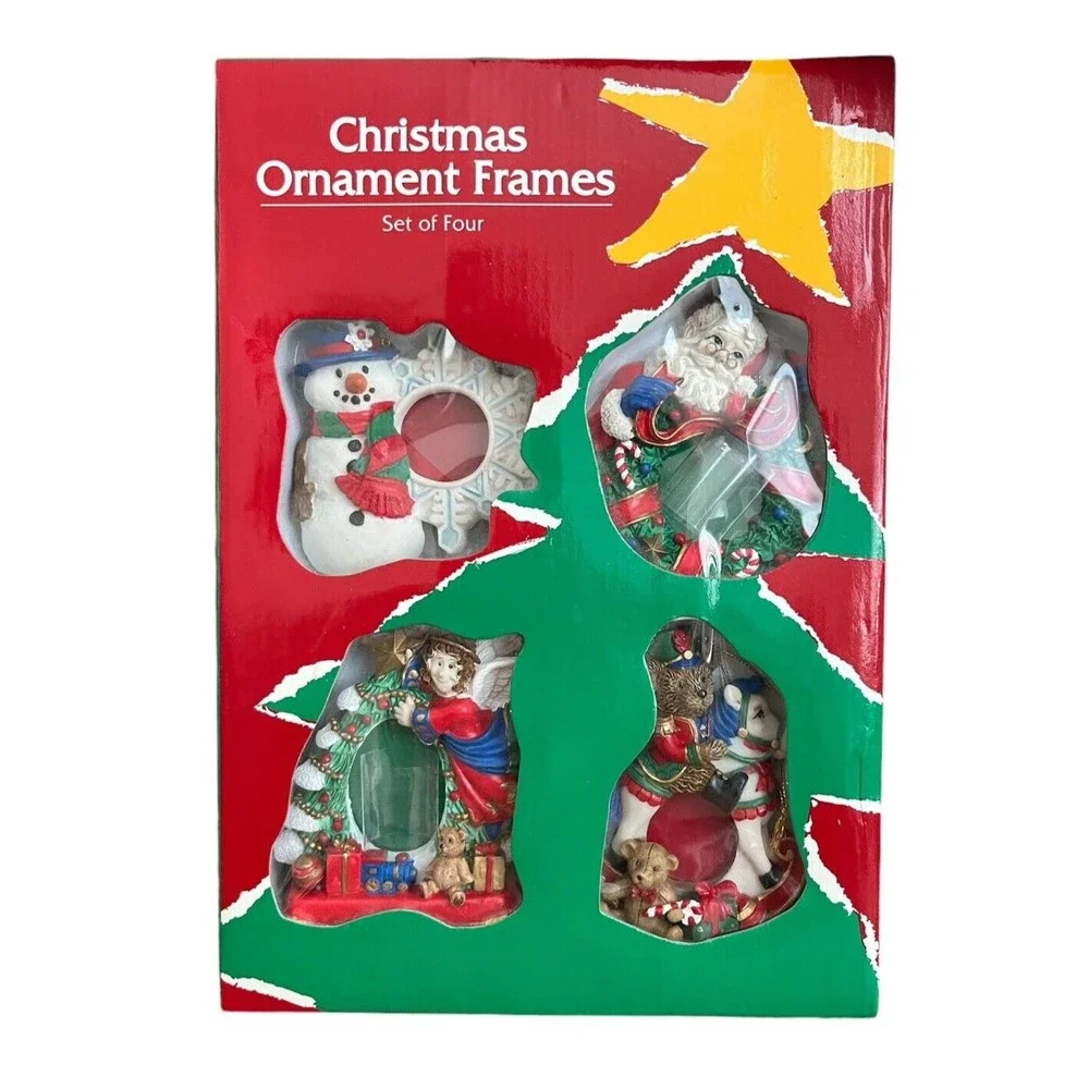 Vintage Christmas Mini Ornament Frames (Set of 4) May Department Store 1996 NEW